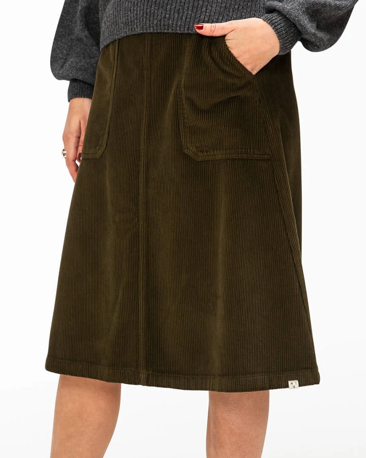 MATONA Damen vegan Rock Flared Moosgrün