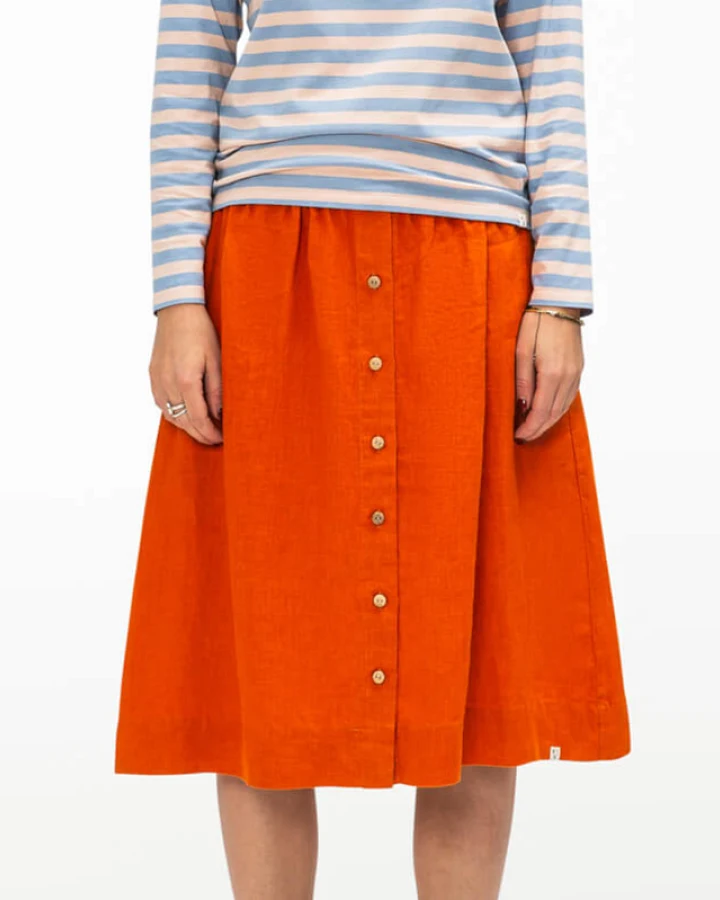 MATONA Damen vegan Midirock Kürbis Orange