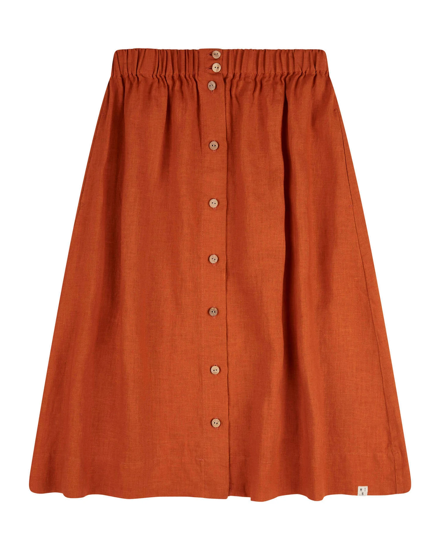 MATONA Damen vegan Midirock Kürbis Orange – Ansicht 2