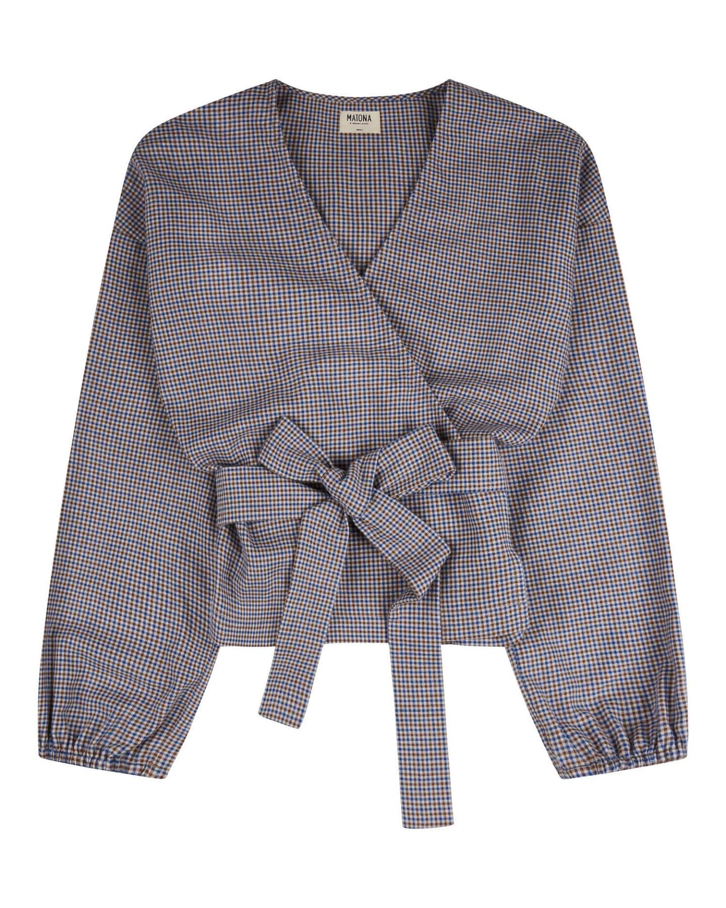 MATONA Damen vegan Wickeloberteil Pepita Check Grau – Ansicht 2