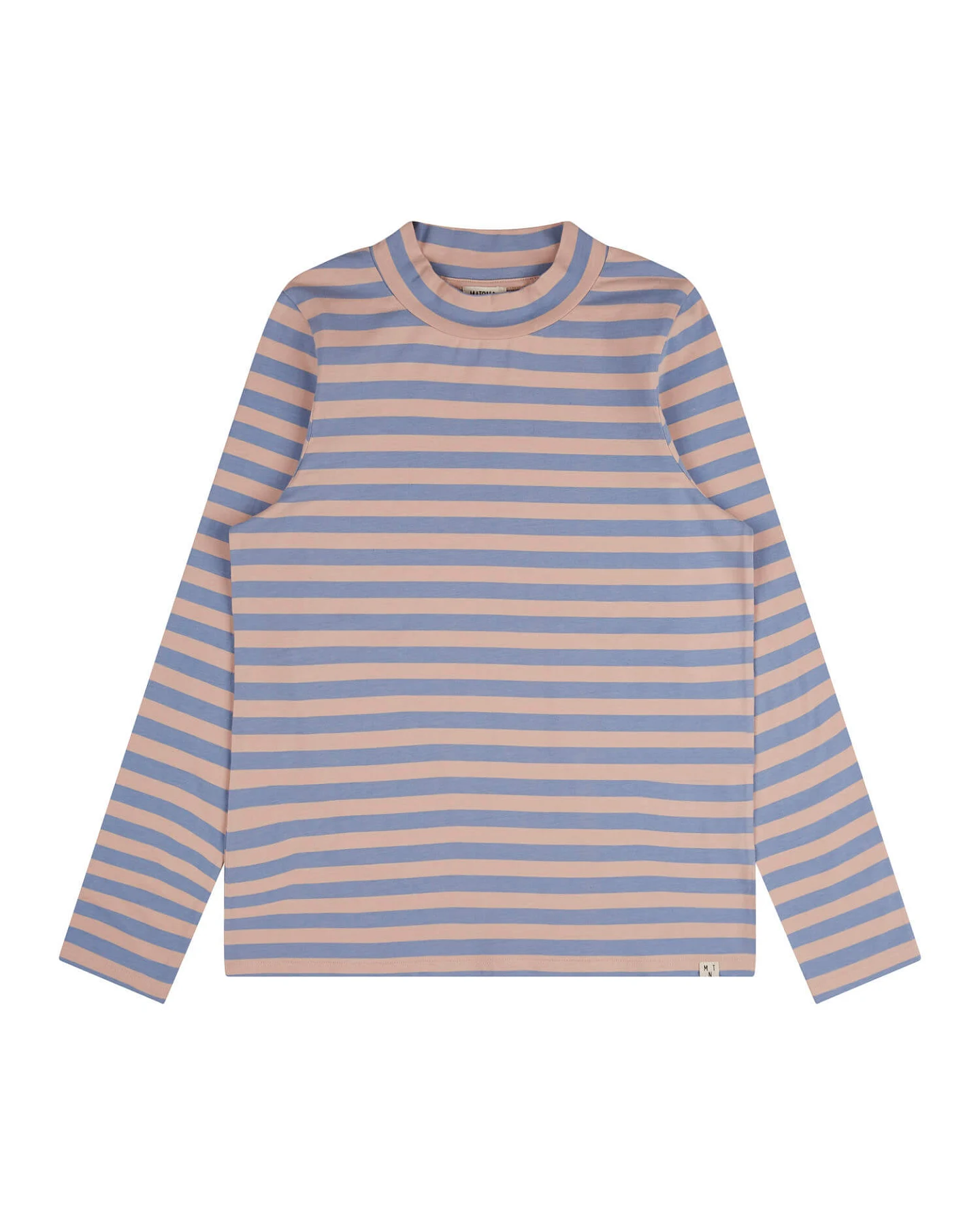 MATONA Damen vegan Kragenloses Langarmshirt Rose Pink & Blau – Ansicht 2