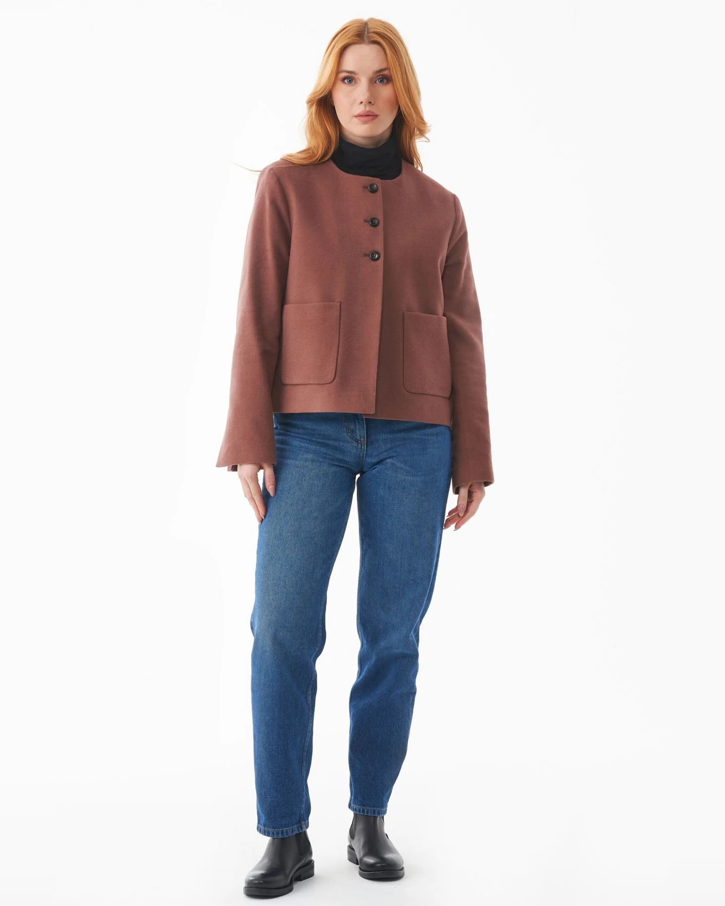 ORGANICATION Damen vegan Jacke Kakaobraun – Ansicht 2