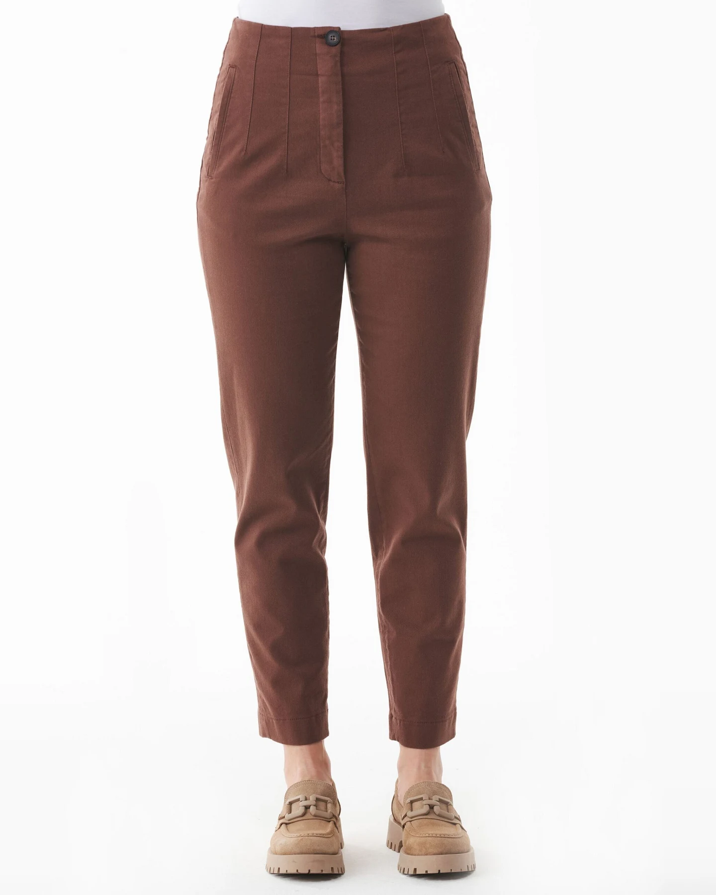ORGANICATION Damen vegan Hose Kakaobraun – Ansicht 2