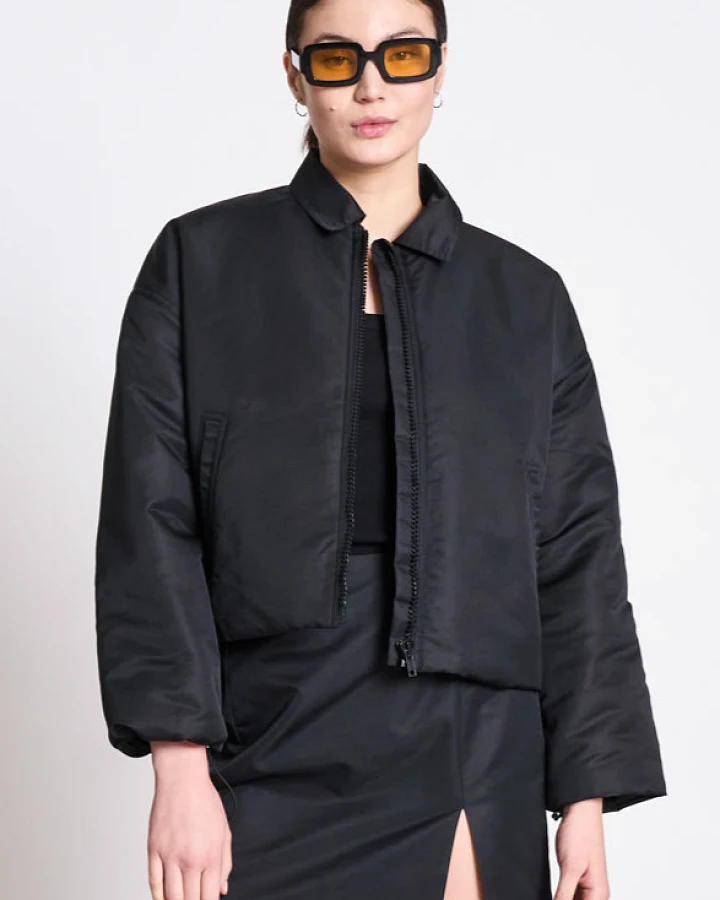 JAN 'N JUNE Damen vegan Blouson Rec. Dämmerung Schwarz