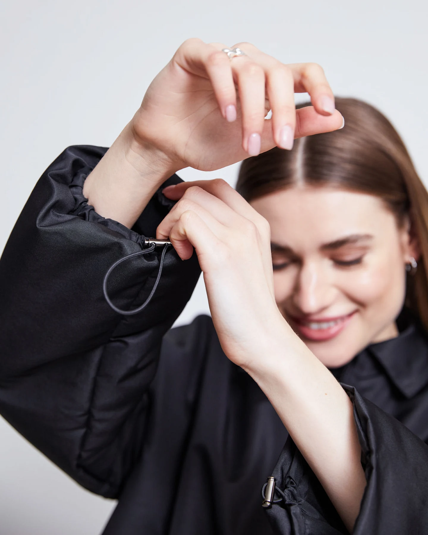 JAN 'N JUNE Damen vegan Blouson Rec. Dämmerung Schwarz – Ansicht 2