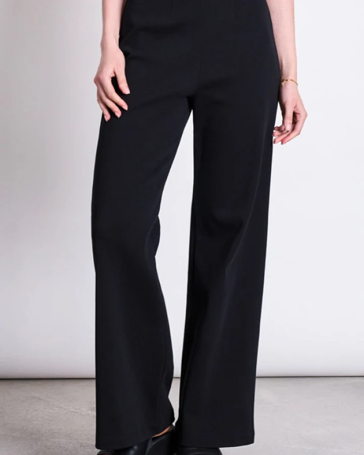 JAN 'N JUNE Damen vegan Hose Weit Kohra Schwarz