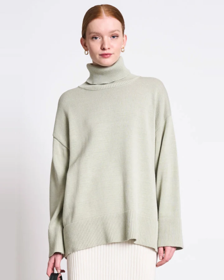 JAN 'N JUNE Damen vegan Rollkragenpullover Mua Vintage Spitze