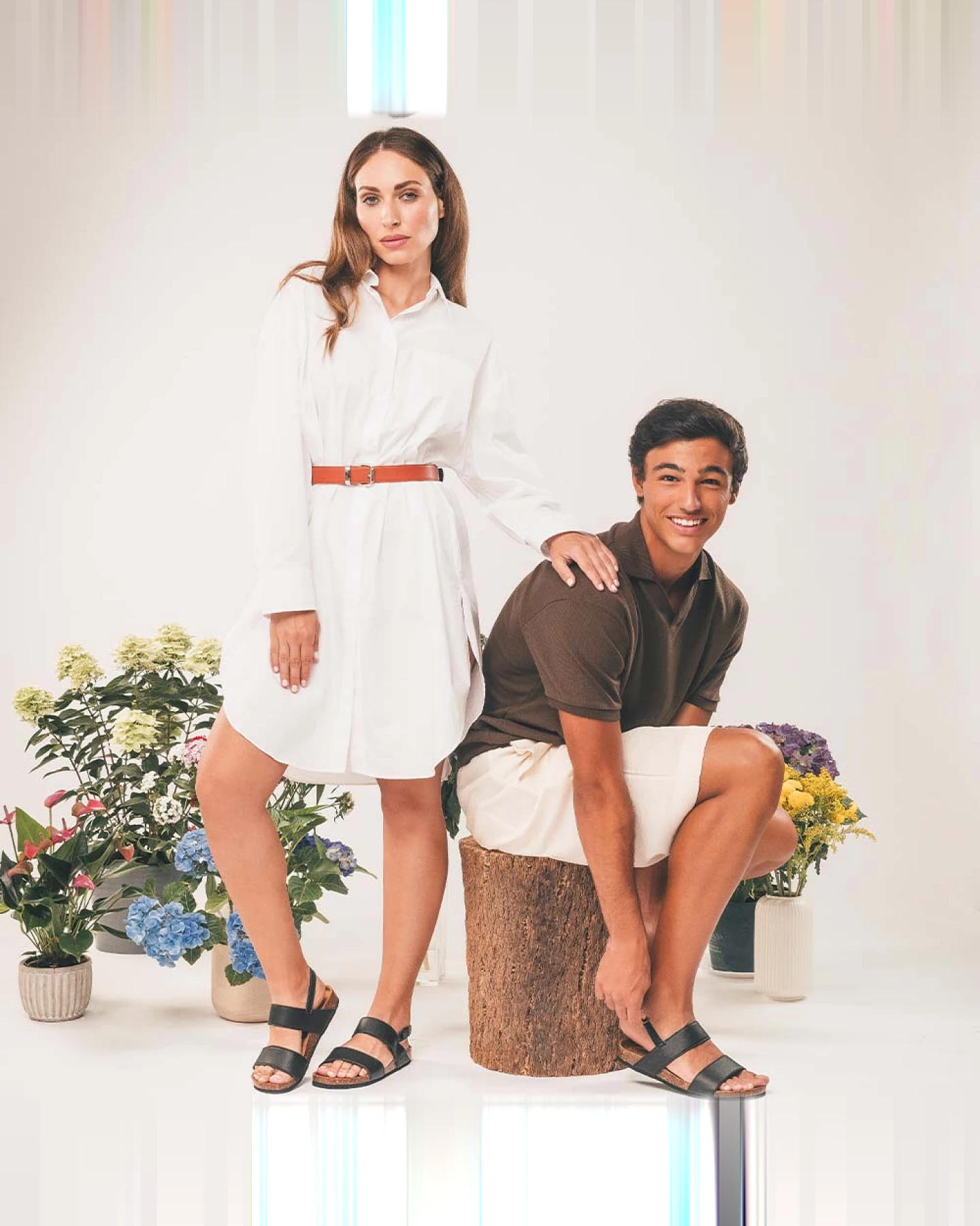 NAE Herren vegan Sandalen Mak Veganes Öko-Leder Schwarz – Ansicht 2