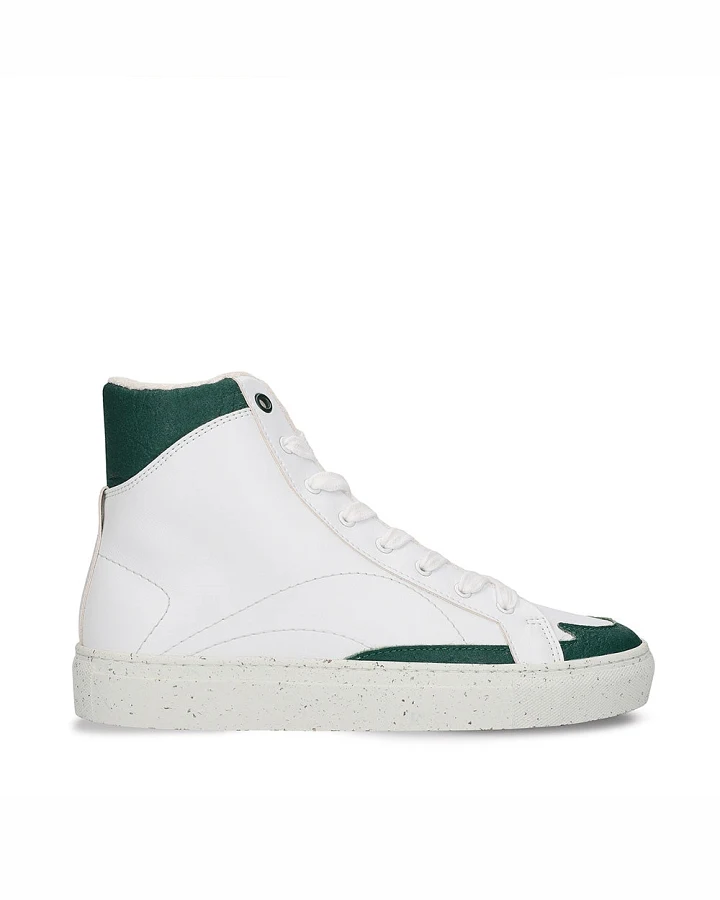 NAE Herren vegan Sneaker London Veganes Öko-Leder Weiß/Grün