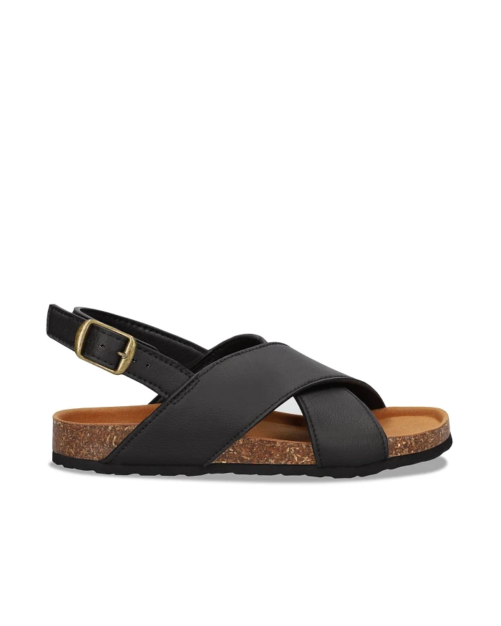 NAE Herren vegan Sandalen Lanta Veganes Öko-Leder Schwarz