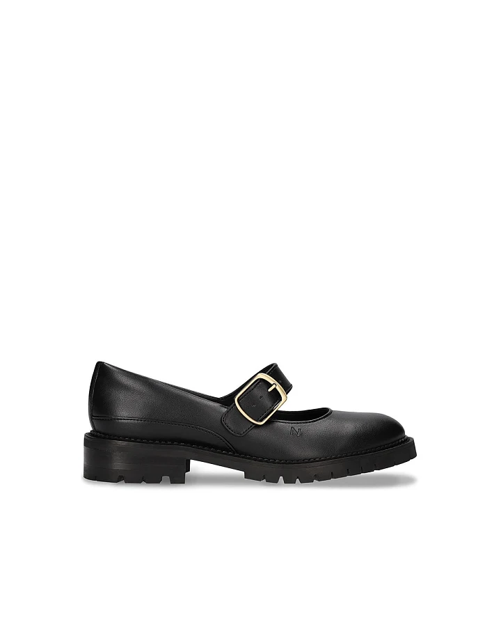 NAE Damen vegan Slipper Emisa Veganes Öko-Leder Schwarz