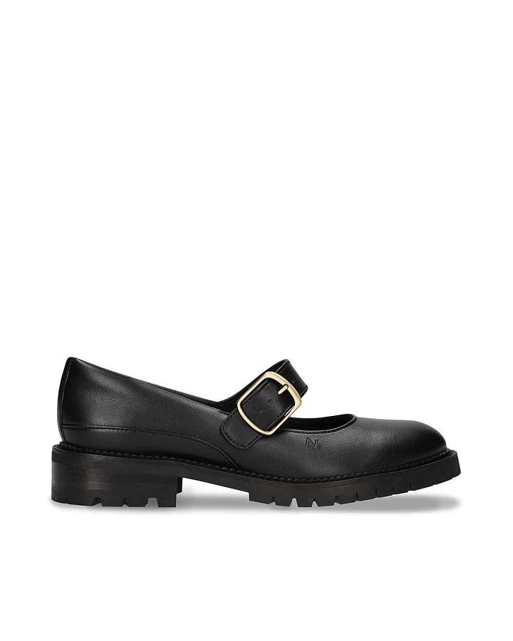 NAE Damen vegan Slipper Emisa Veganes Öko-Leder Schwarz