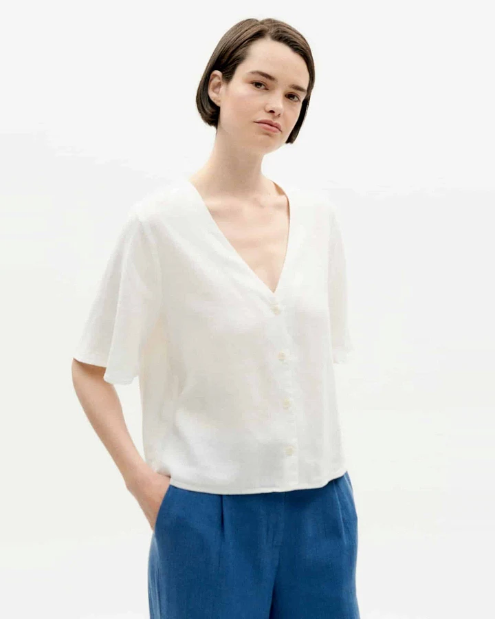 Bluse Libelula Hanf Weiß