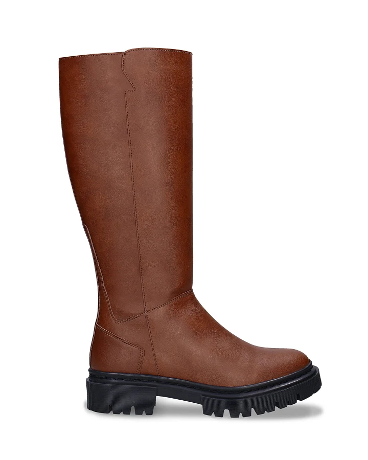NAE Damen vegan Stiefel Aurora Veganes Öko-Leder Braun