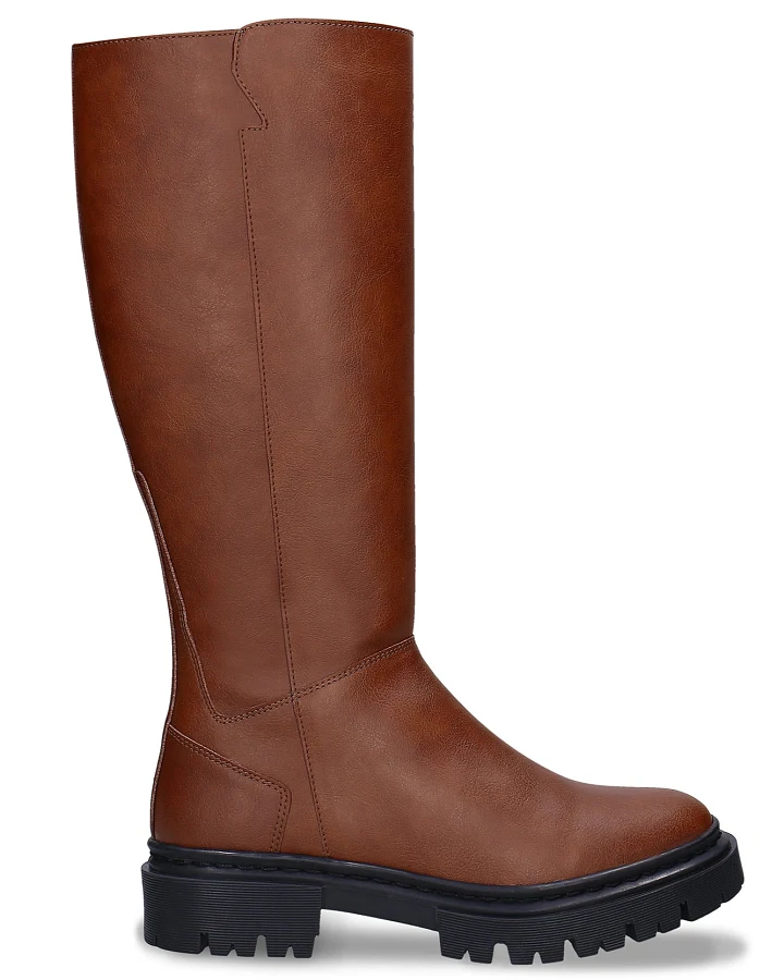 NAE Damen vegan Stiefel Aurora Veganes Öko-Leder Braun