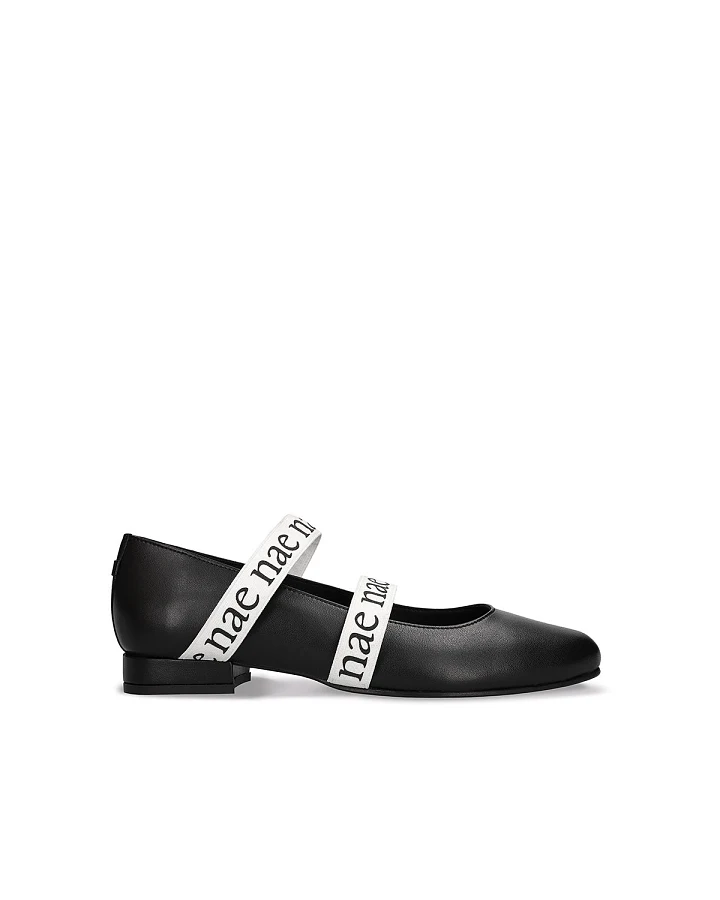 NAE Damen vegan Ballerinas Aure Veganes Öko-Leder Schwarz
