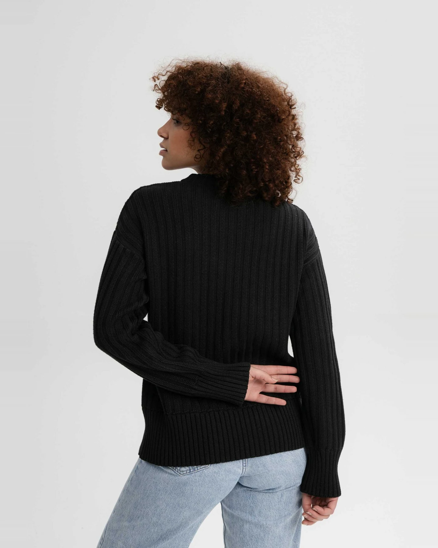 MELA Damen vegan Strickpullover Ishani Schwarz – Ansicht 2