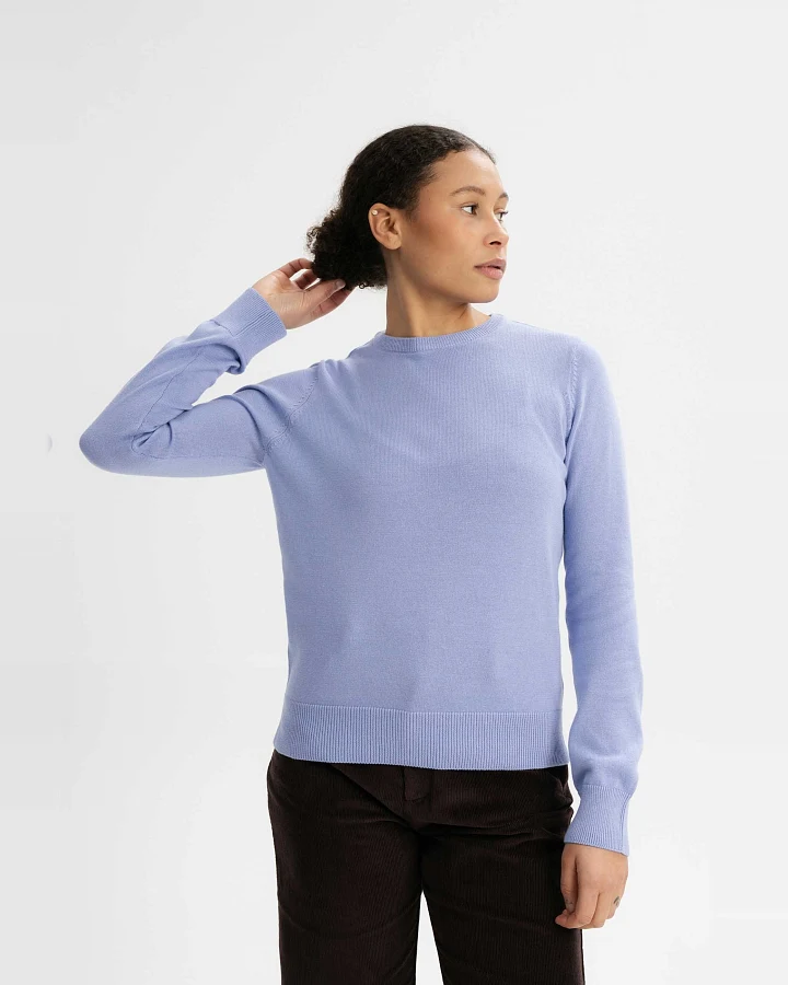 MELA Damen vegan Pullover Feinstrick Dhana Lila