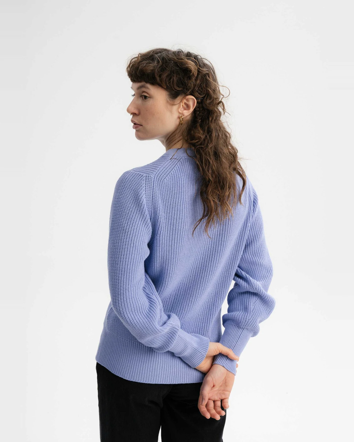 MELA Damen vegan Strickpullover Gauri Lila – Ansicht 2