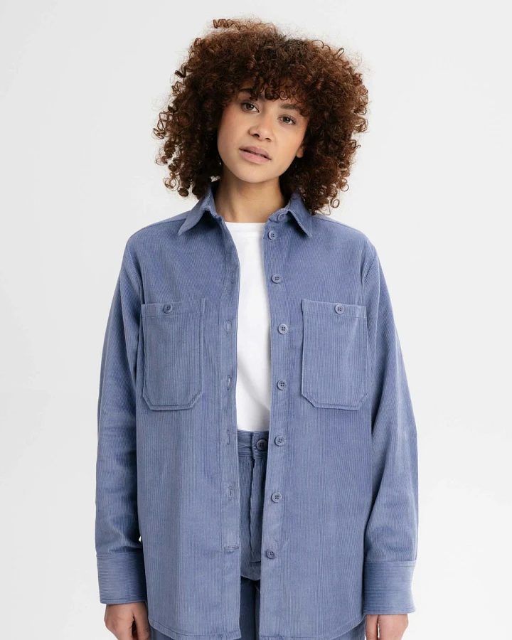 MELA Damen vegan Overshirt Cord Jiya Blau