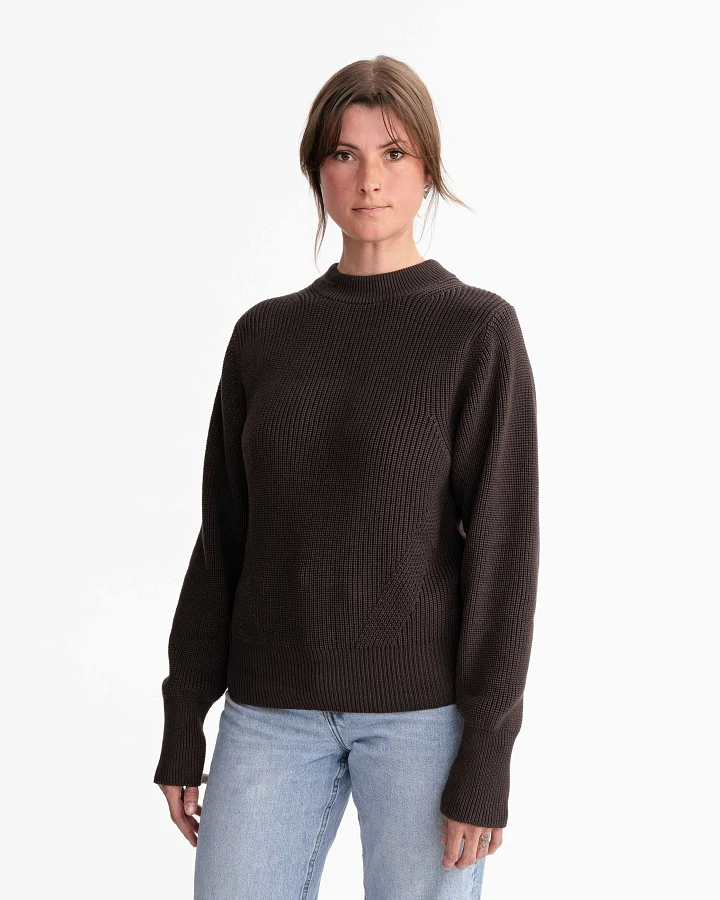 MELA Damen vegan Strickpullover Riya Dunkelbraun