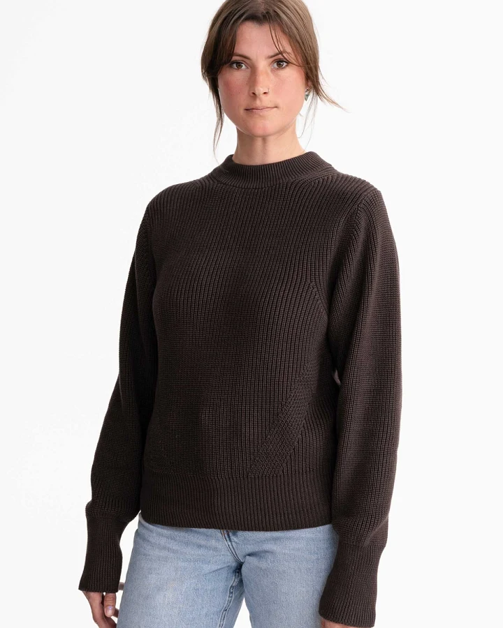 MELA Damen vegan Strickpullover Riya Dunkelbraun