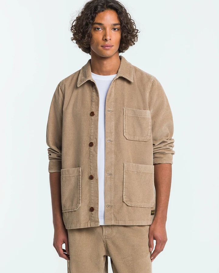 Kings of Indigo Herren vegan Overshirt Duncan Silbernerz Beige