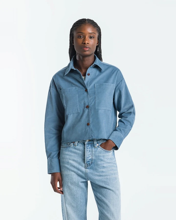 Kings of Indigo Damen vegan Bluse Quinn Coronet Blau