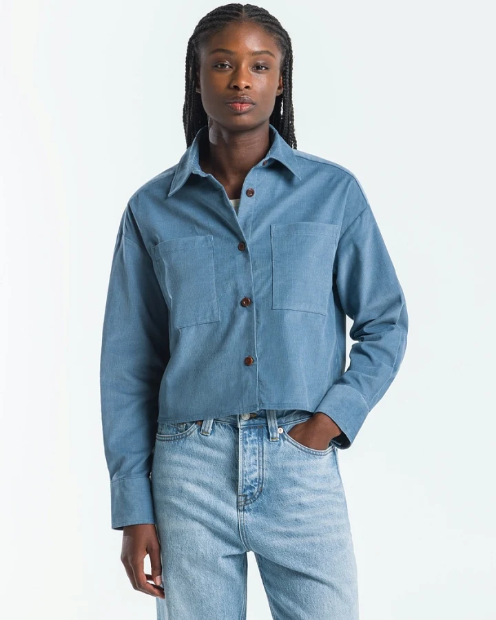 Kings of Indigo Damen vegan Bluse Quinn Coronet Blau