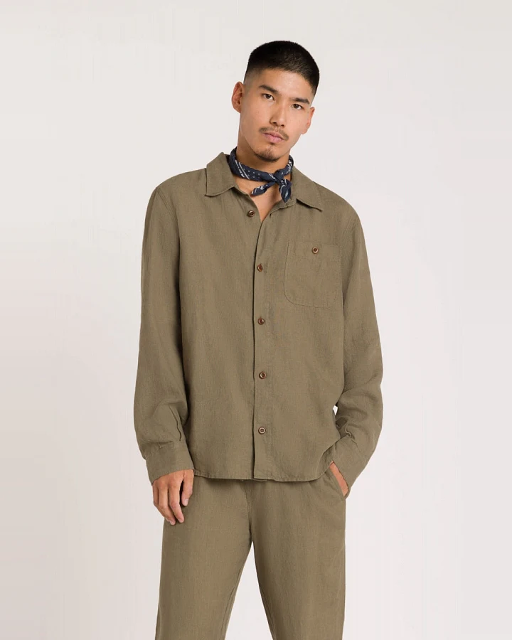 Kings of Indigo Herren vegan Shirt Juntoku Bungee Cord Grün
