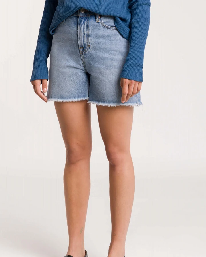 Kings of Indigo Damen vegan Shorts Liora Washed Blau Reef Super Light