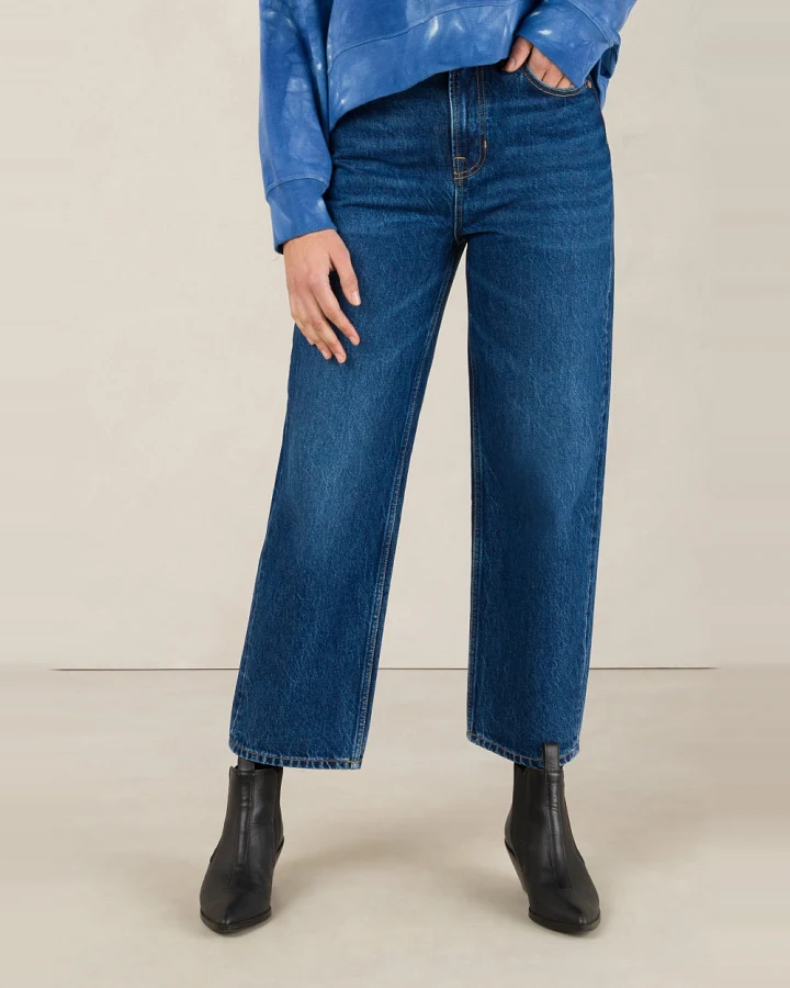 Kings of Indigo Damen vegan Jeans Liora Stanley Mid Washed Dunkelblau