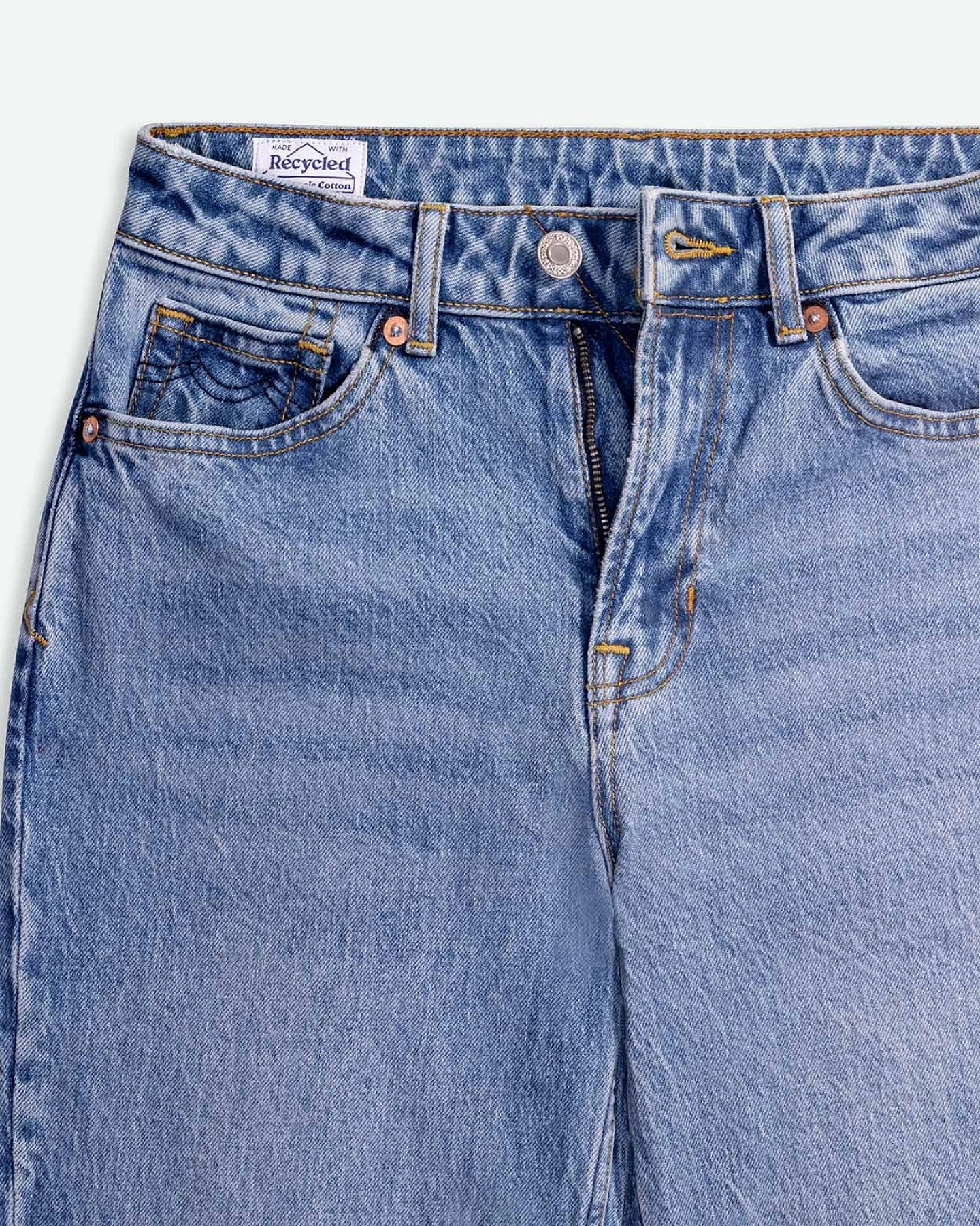 Kings of Indigo Damen vegan Jeans Inoe Xavier Blau Marmor – Ansicht 2