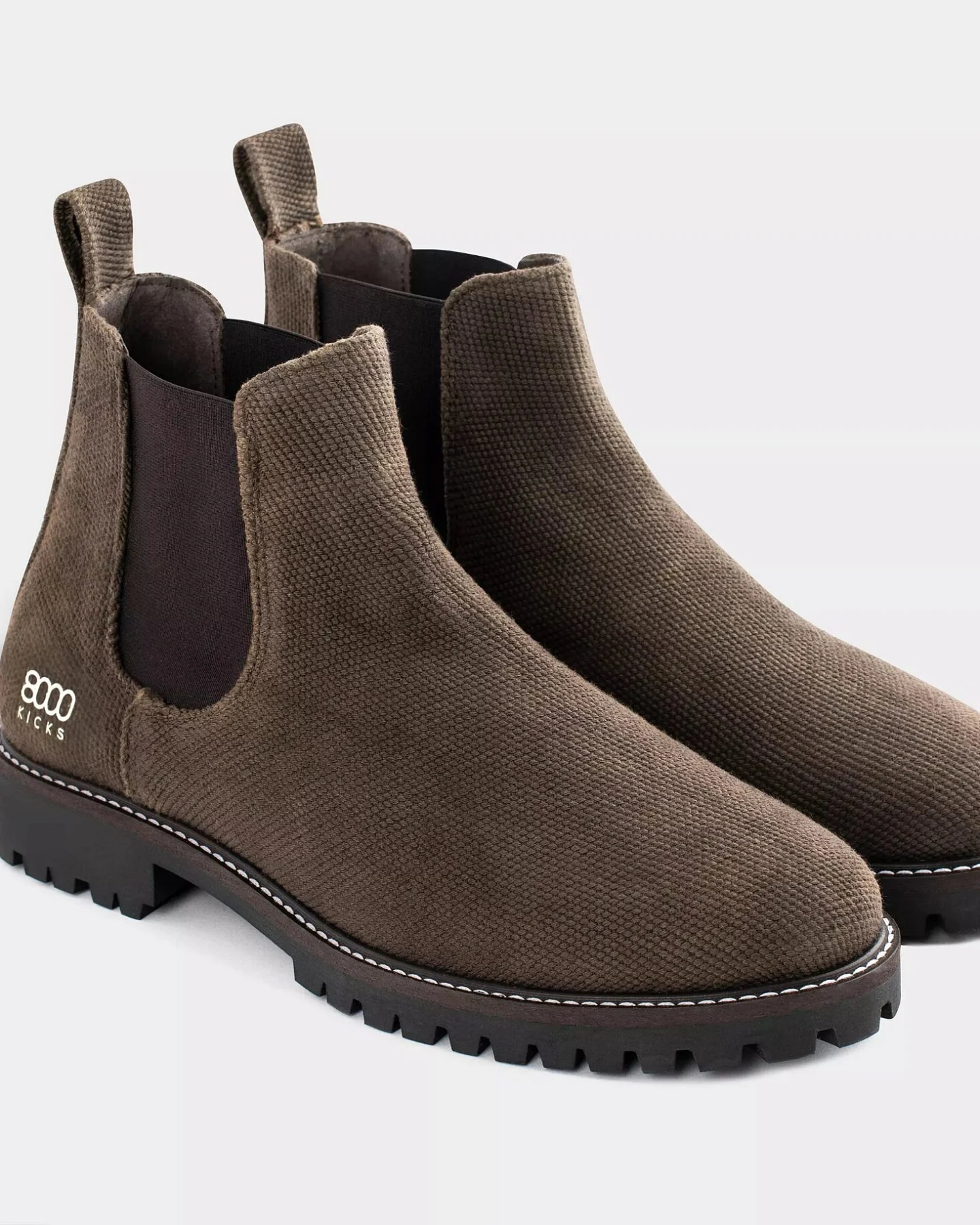 8000kicks EU Damen vegan Stiefel Damen The Crossover Hanf Dunkelbraun – Ansicht 2