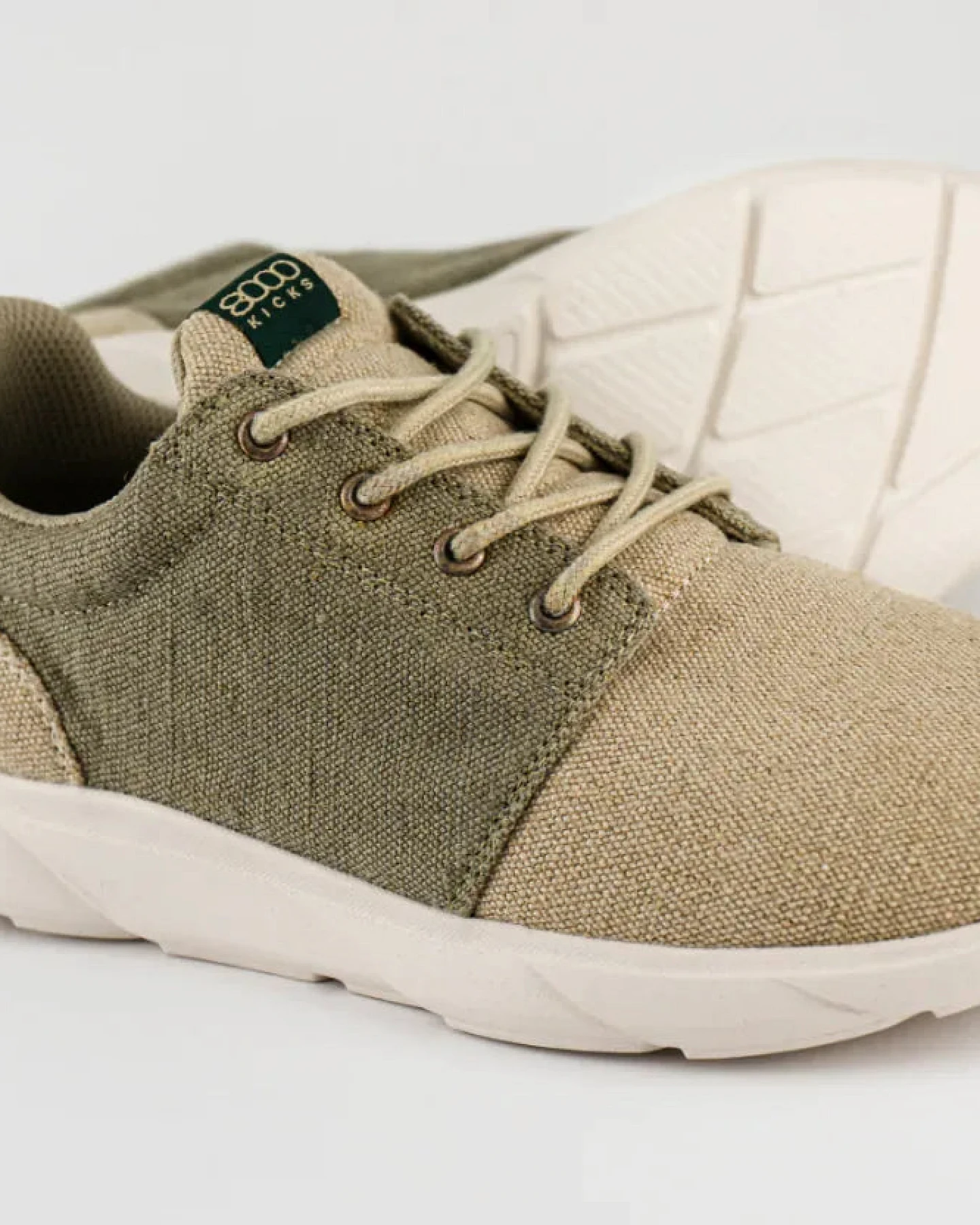 8000kicks EU Herren vegan Sneaker Explorer V2 Beige Und Grün – Ansicht 2
