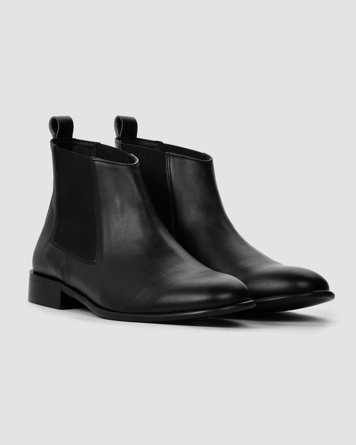 BOHEMA Damen vegan Chelsea Boots Flossy Schwarz – Ansicht 2