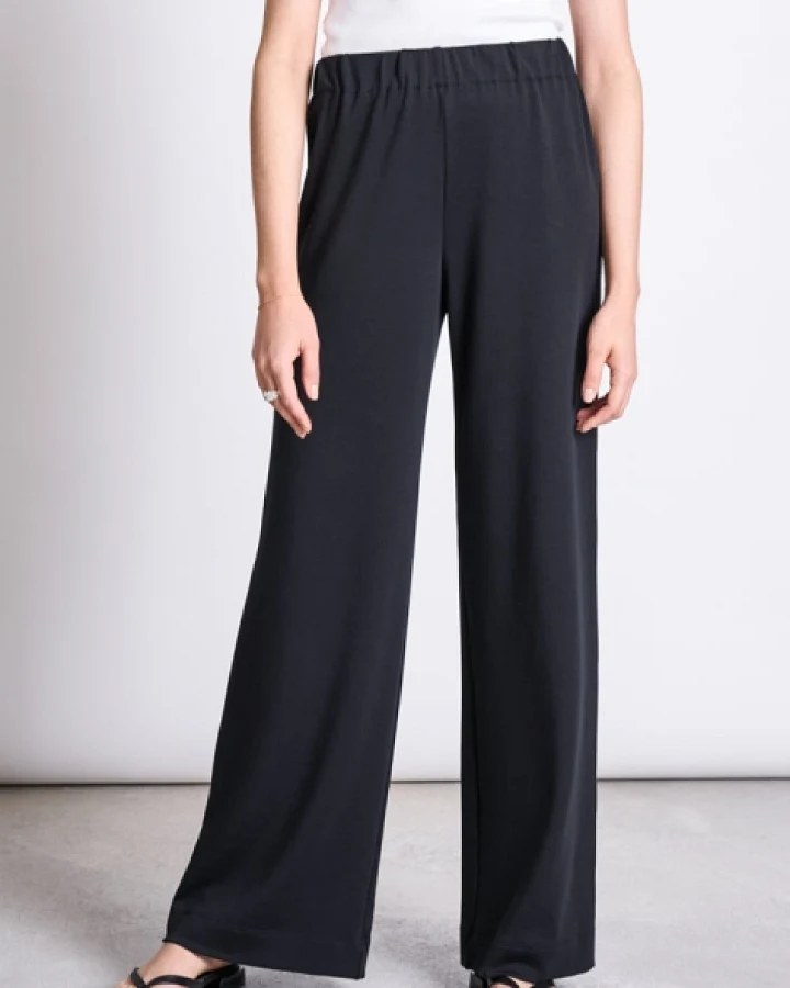 JAN 'N JUNE Damen vegan Hose Wide Kiso Schwarz