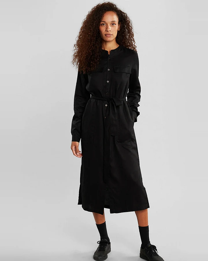 DEDICATED Damen vegan Kleid Falsterbo Schwarz