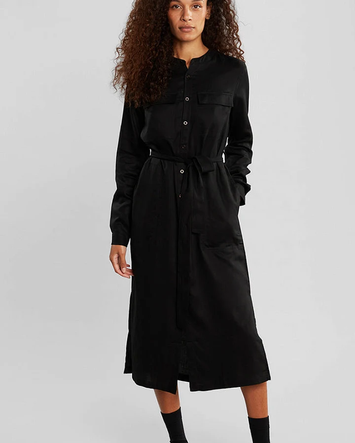 DEDICATED Damen vegan Kleid Falsterbo Schwarz