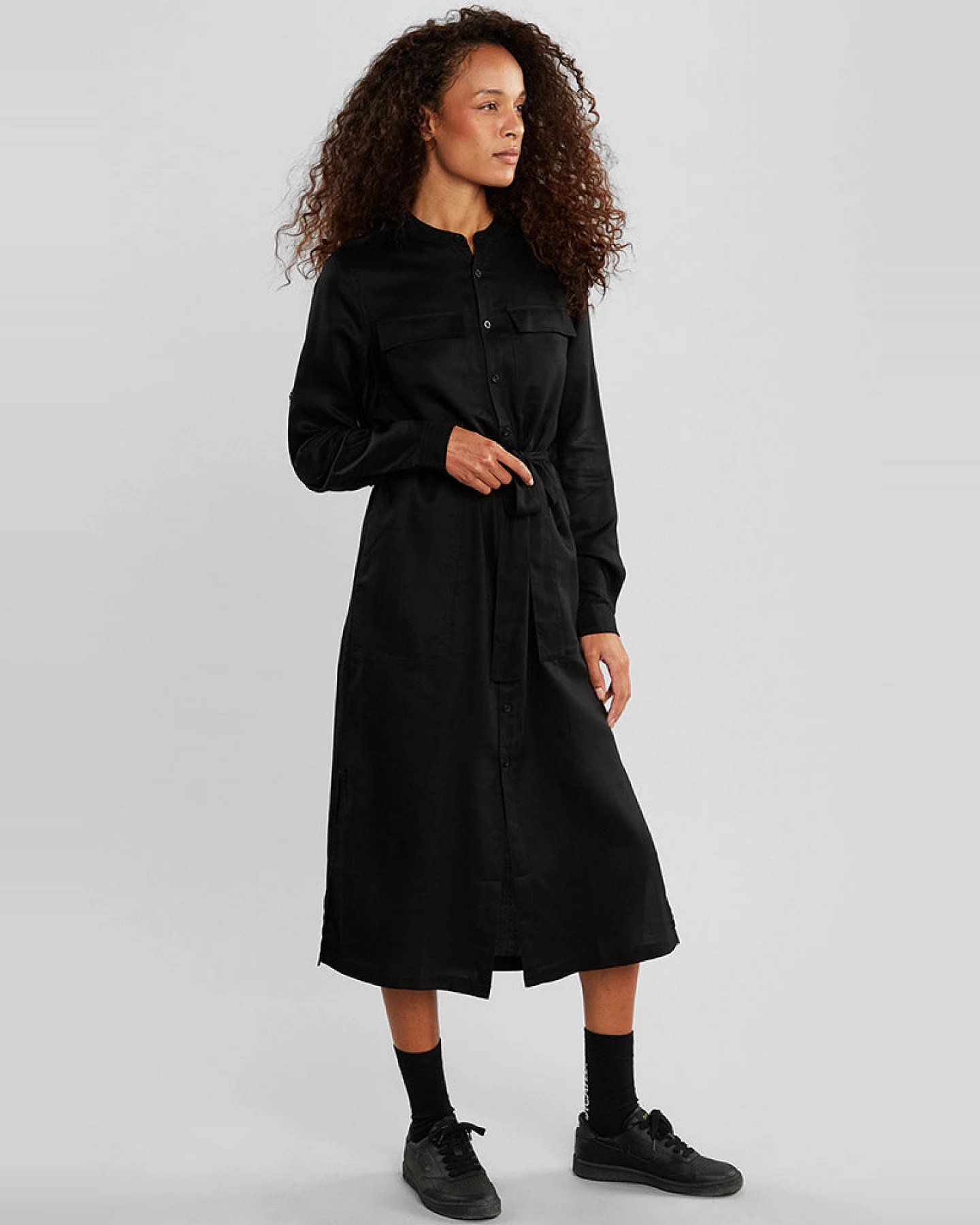 DEDICATED Damen vegan Kleid Falsterbo Schwarz – Ansicht 2