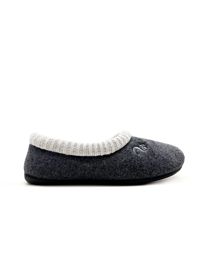 thies Damen vegan Hausschuhe Cozy Home Dunkelgrau (W/X)