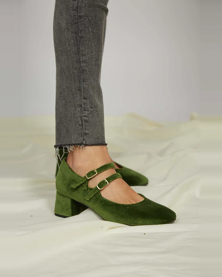 Momoc Damen vegan Pumps Montmartre Grün