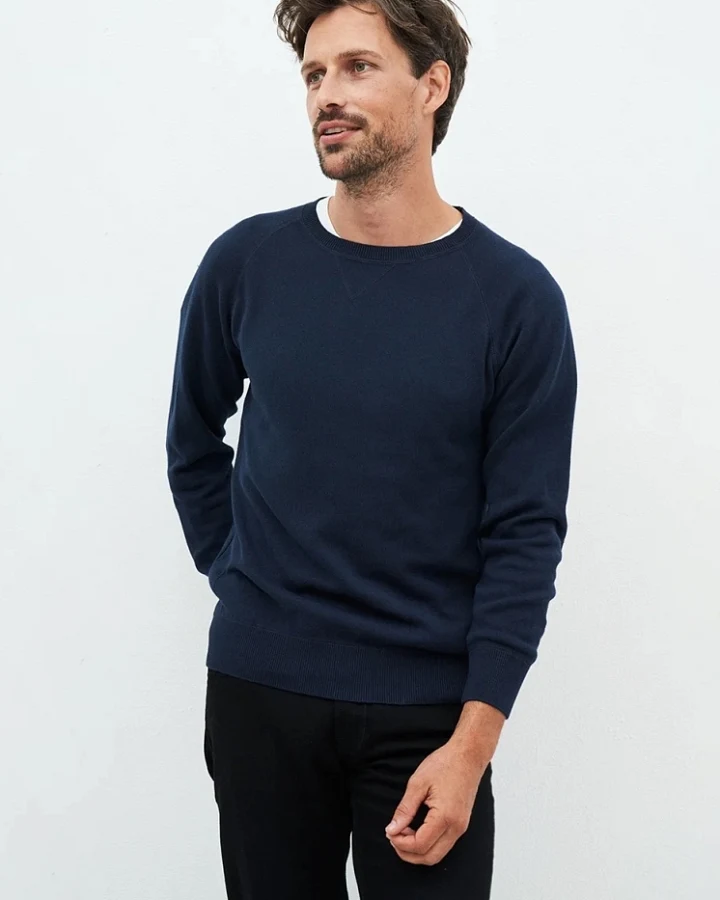 Kuyichi Herren vegan Rundhalsausschnitt Noel Dark Navy