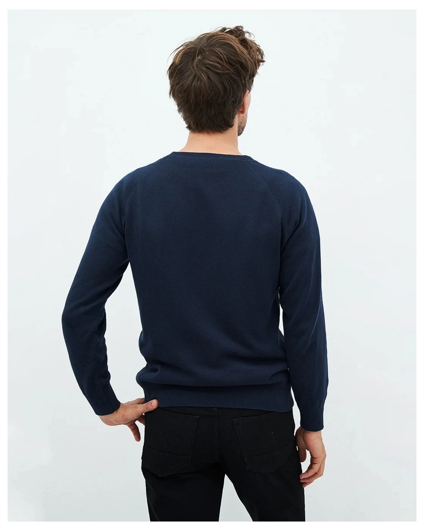Kuyichi Herren vegan Rundhalsausschnitt Noel Dark Navy – Ansicht 2