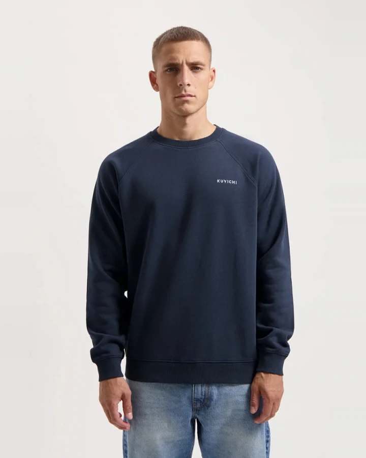 Kuyichi Herren vegan Pullover Raglan Randy Mitternachtsblau