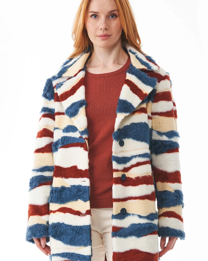 ORGANICATION Damen vegan Jacke Teddy Multicolor