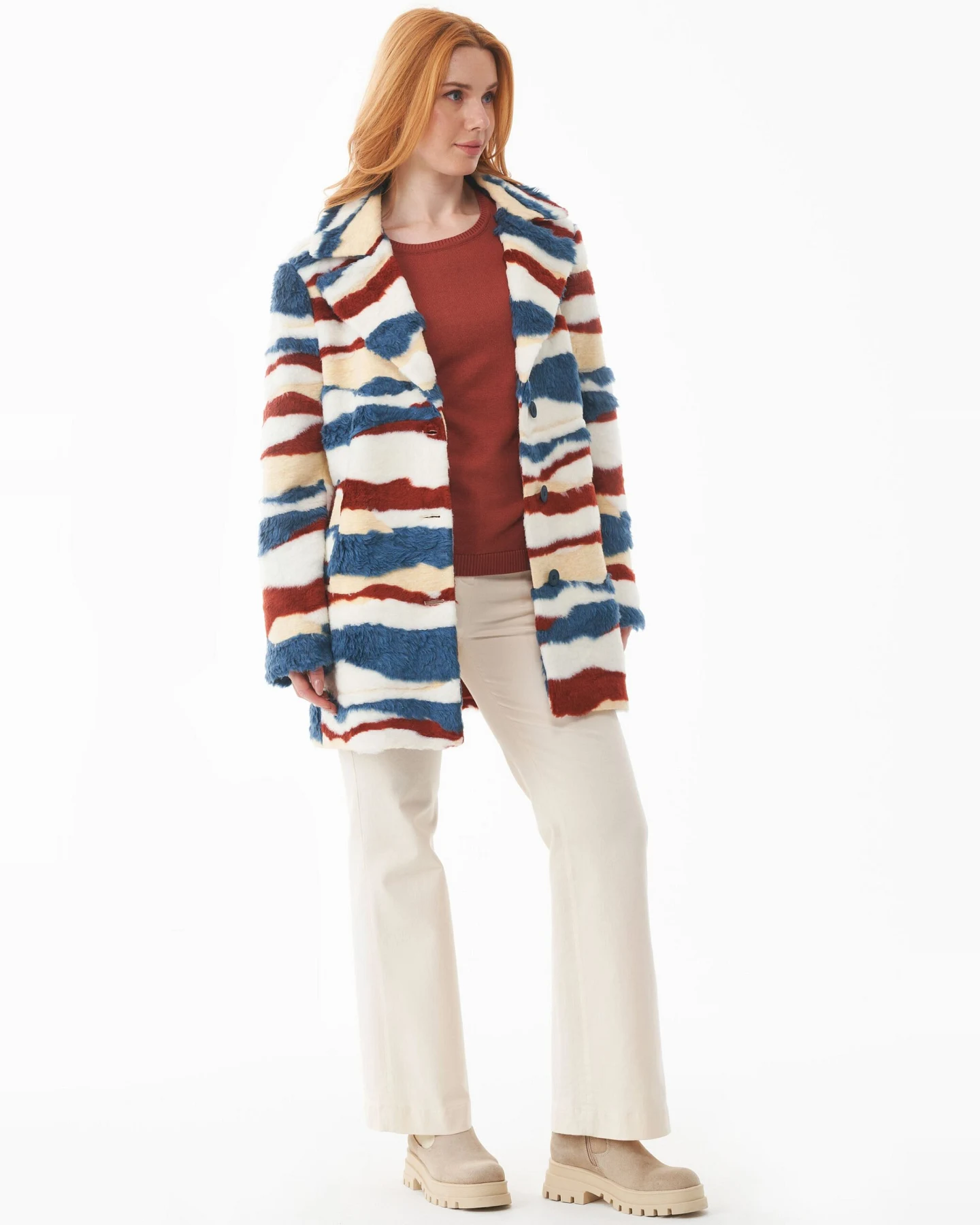 ORGANICATION Damen vegan Jacke Teddy Multicolor – Ansicht 2