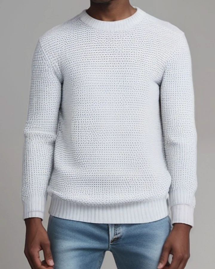 Will's Vegan Store Herren vegan Pullover Chunky Rib Stricken Grau