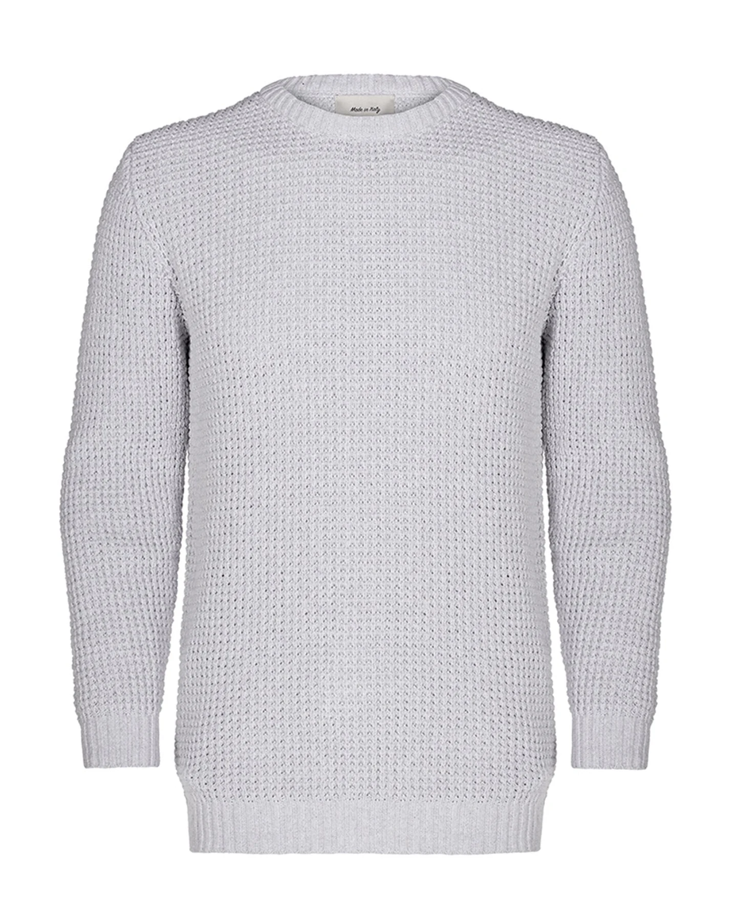 Will's Vegan Store Herren vegan Pullover Chunky Rib Stricken Grau – Ansicht 2