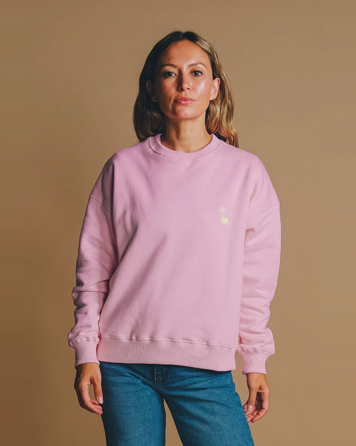 Trendsplant Damen vegan Pullover Essential Oversized Gum Pink